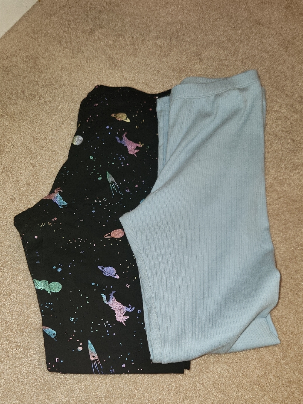 Kids Space Print & Light Blue Lounge Pants - 2-Pack